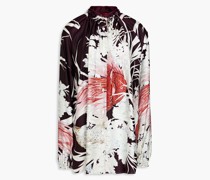 Piroi Hemd aus Seidensatin mit floralem Print