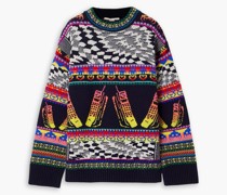 Keep inTouch Oversized-Pullover aus Jacquard-Strick aus einer Wollmischung