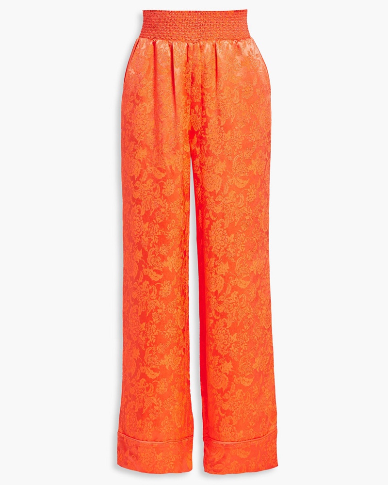 Alice + Olivia Damen Alice OliviaWillis Hose mit weitem Bein aus glänzendem Jacquard