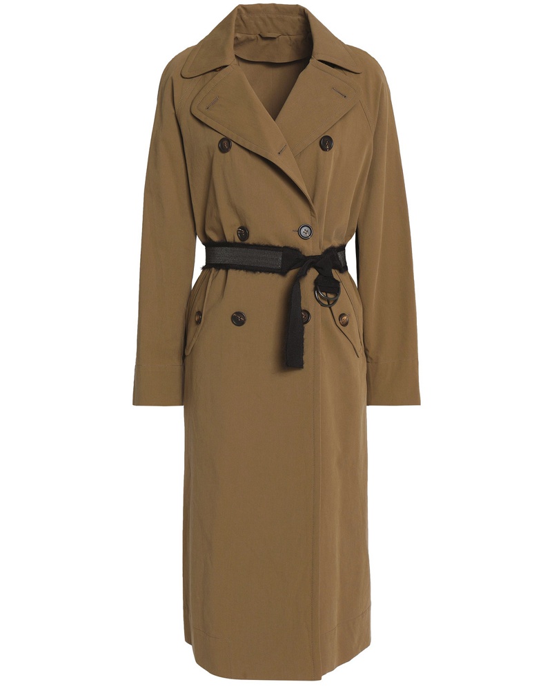 Brunello Cucinelli Damen Belted cotton-gabardine trench coat