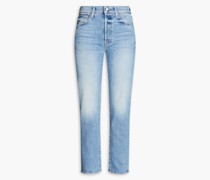 Hoch sitzende Jeans mit schmalem Bein inDistressedund ausgewaschener Optik 25