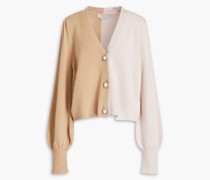 Zweifarbiger Cardigan aus Merinowoe