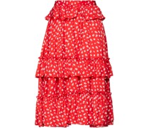 Daisy gestufter Rock aus Satin mit floralem Print