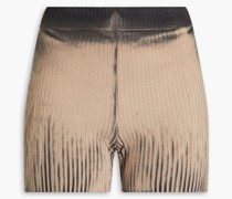 Gebleichte Shorts aus einer gerippten Baumwollmischung