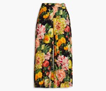 Culottes aus Crêpe mit floralem Print
