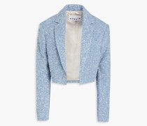 Cropped Blazer aus Tweed aus einer Baumwollmischung