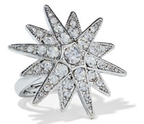 Rhodinierter Ring mit Kristallen