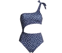 Ikat Stroke Ibiza Badeanzug mit asymmetrischer Schulterpartie, Print und Cut-outs