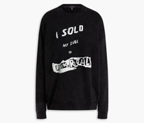 Oversized-Sweatshirt aus Frottee aus einer Baumwoll-Lyocellmischung mit Print