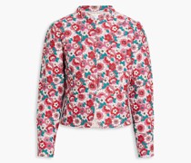 Gesteppte Jacke aus Baumwolle mit floralem Print