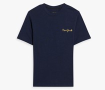 T-Shirt aus Baumwoll-Jersey mit Stickereien und Print M