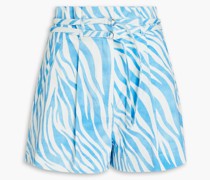 Anson Shorts aus einer Baumwollmischung mit Falten und Zebraprint