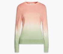 Kaschmirpullover mit Logostickerei und Farbverlauf