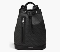 Rucksack aus strukturiertem Kunstleder mit Logoprint