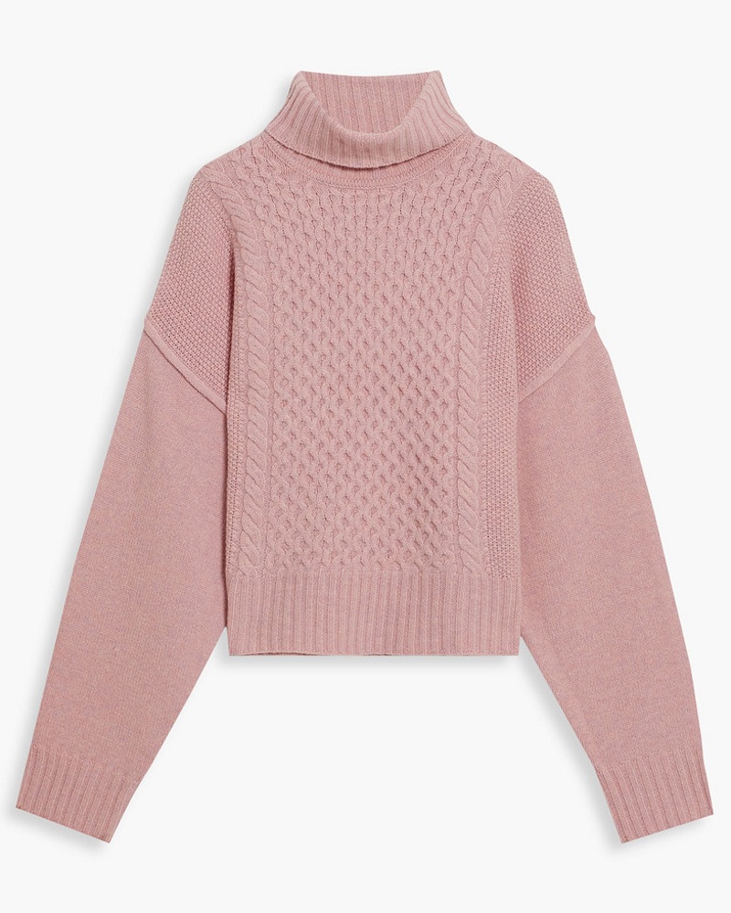 ATM Damen Rollkragenpullover aus Wolle mit Zopfstrickmuster S ATM Damen Rollkragenpullover aus Wolle mit Zopfstrickmuster S