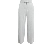 Melierte Cropped Track Pants aus Frottee aus einer Baumwollmischung S