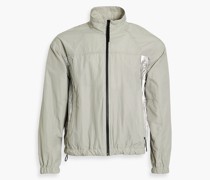 Shelljacke mit Metallic-Einsatz und Logostickerei