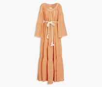 Peasant Maxikleid aus Gaze aus einer Leinenmischung 0