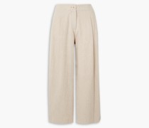 Culottes aus Ramie-Canvas mit Falten