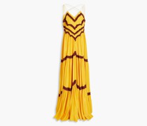 Joy zweifarbige Robe aus Crêpe de Chine mit Raffung