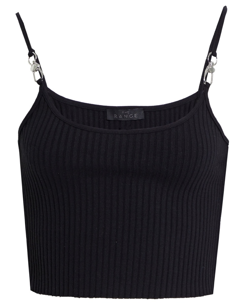 The Range Damen Harness geripptes Cropped Top aus einer Baumwollmischung M
