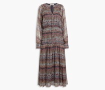 Athal gestuftes Midikleid aus Seiden-Georgette mit Print