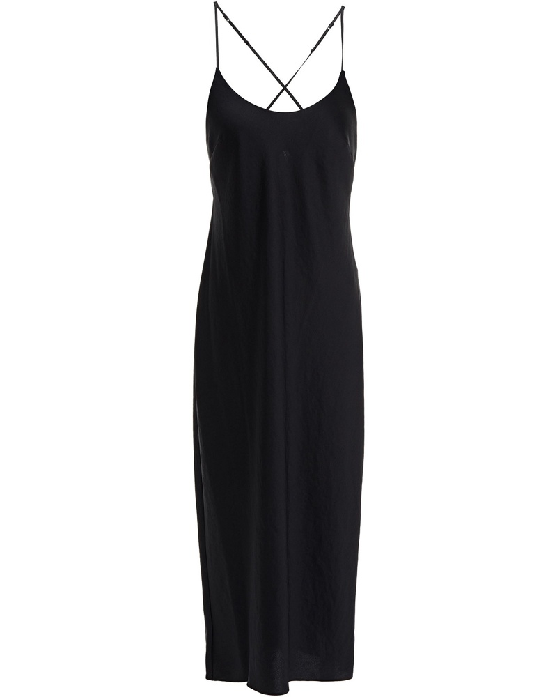 Alexander Wang Damen Sip Dress inMidiänge aus gehämmertem Satin