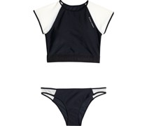 Zweifarbiger Bikini mit Mesh-Einsatz