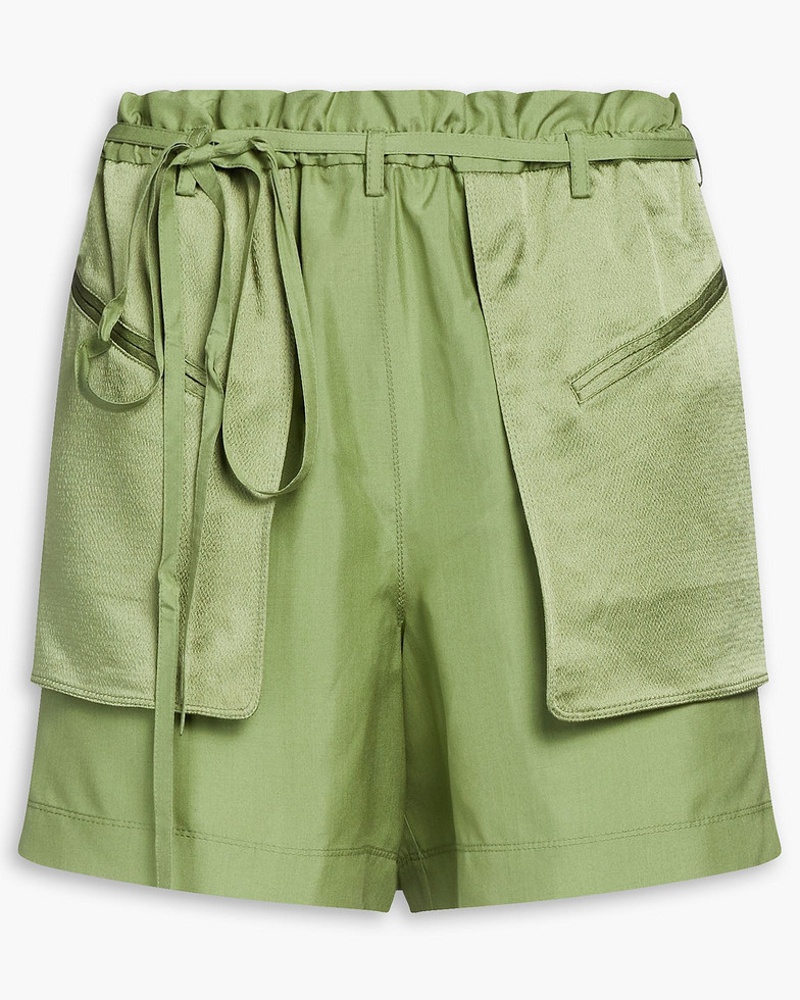 Valentino Garavani Damen Geraffte Shorts aus glänzendem Crêpe und Seide