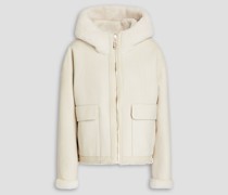 Wendbare Kapuzenjacke aus Shearling