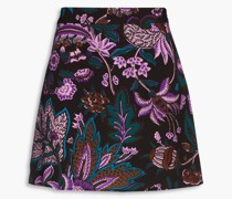 Morgan printed crepe mini skirt