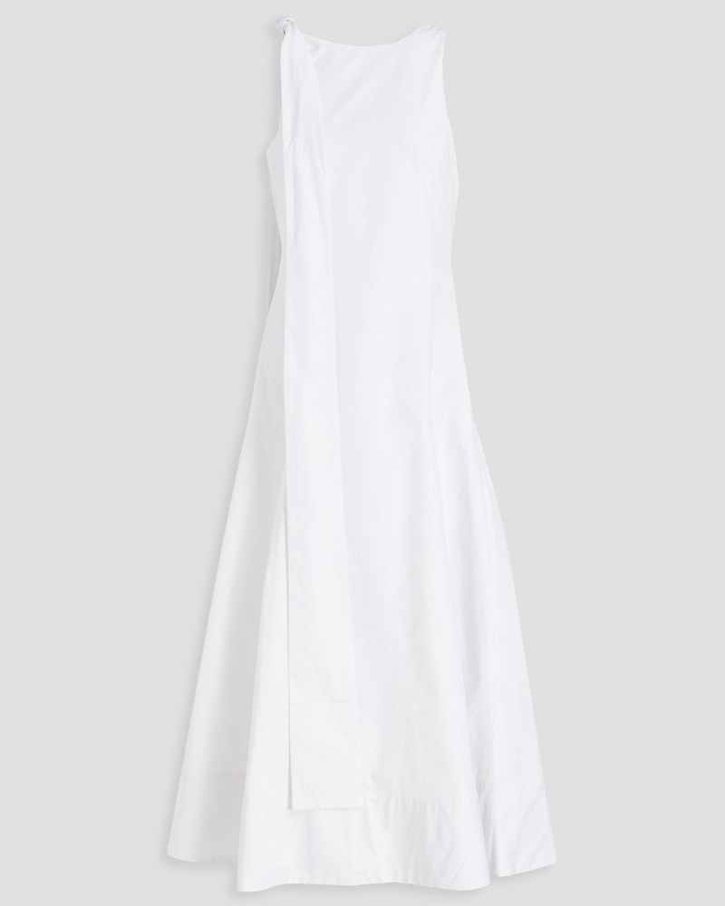 BITE Studios Damen Drapiertes ausgestelltes Midikleid aus Baumwollpopeline