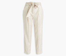 Zelly pleated  linen-blend tapered pants