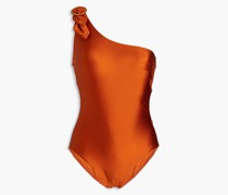 Badeanzug mit asymmetrischer Schulterpartie und Cut-outs