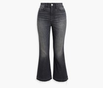 Le High Flare hoch sitzende Cropped Schlagjeans 25