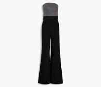 Sharisha Jumpsuit mit weitem Bein aus Stretch-Crêpe mit Kristallverzierung