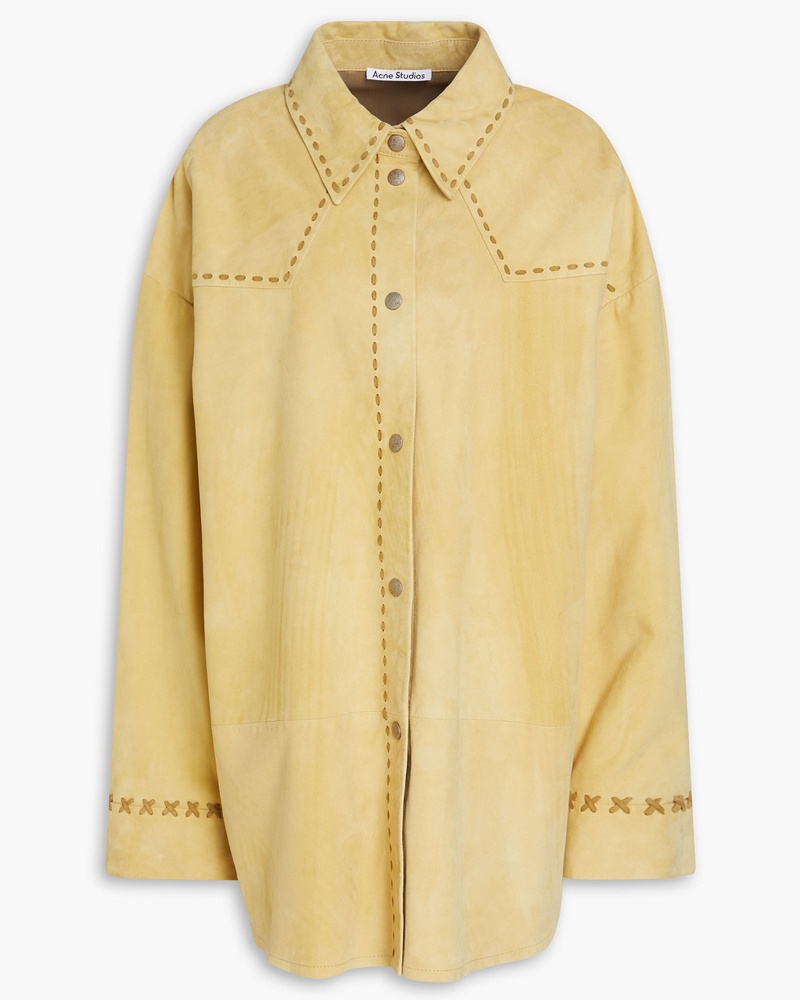 Acne Studios Damen Hemd aus Veloursleder mit Details im Überwendlichstich Acne Studios Damen Hemd aus Veloursleder mit Details im Überwendlichstich