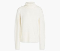 Rollkragenpullover aus Metallic-Strick mit Pailletten