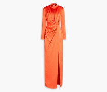 Maxikleid aus Satin mit Falten