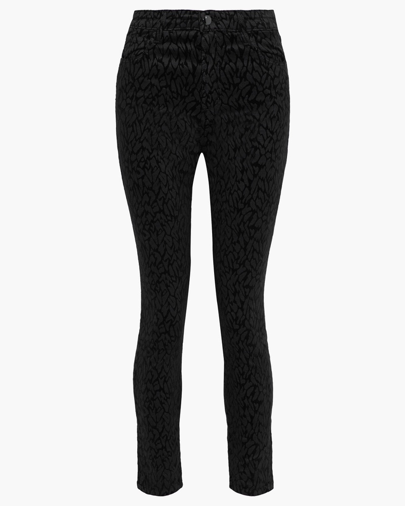 J Brand Damen Leenah eng geschnittene Hose aus Samt aus einer Baumwollmischung mit Print 23