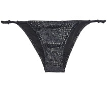 The April tief sitzendes Bikini-Höschen aus beschichtetem Samt inMetallic-Optik