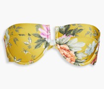 Bandeau-Bikini-Oberteil mit Bügel und floralem Print 0 A