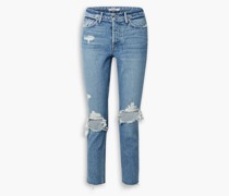 Karolina hoch sitzende Cropped Skinny Jeans inDistressed-Optik