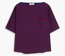 T-Shirt aus Baumwoll-Jersey mit Streifen und Logostickerei