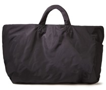 Leather-trimmed shell tote