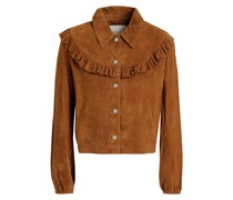 Bendrie Jacke aus Veloursleder mit Rüschen