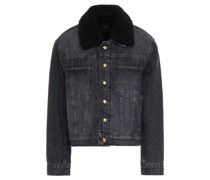 Jeansjacke mit Futter aus Shearling-Imitat