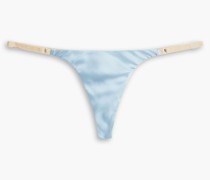 Tief sitzender String aus zweifarbiger Stretch-Seide