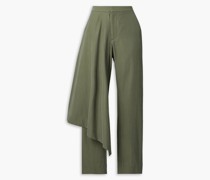Hose mit geradem Bein aus Twill mit Drapierung