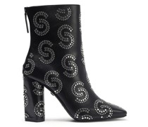 Ankle Boots aus Leder mit Nieten